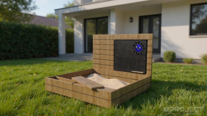 Oktató kerti homokozó