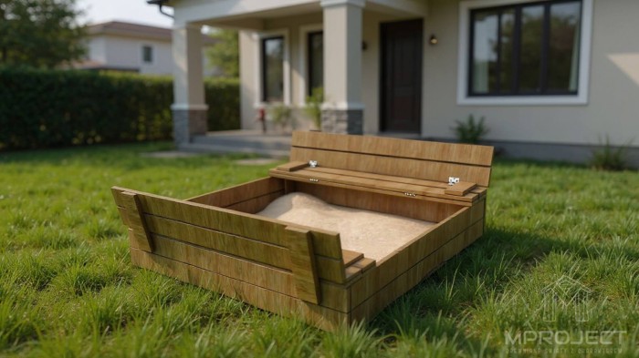 Zárható kerti homokozó