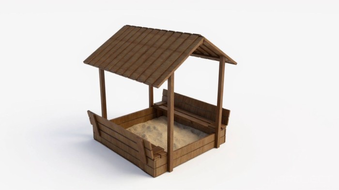 Fedett kerti homokozó