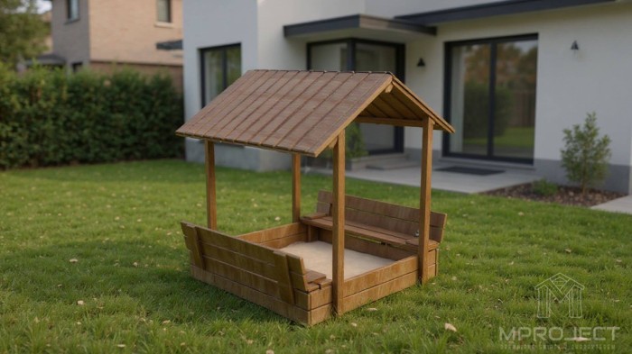 Fedett kerti homokozó