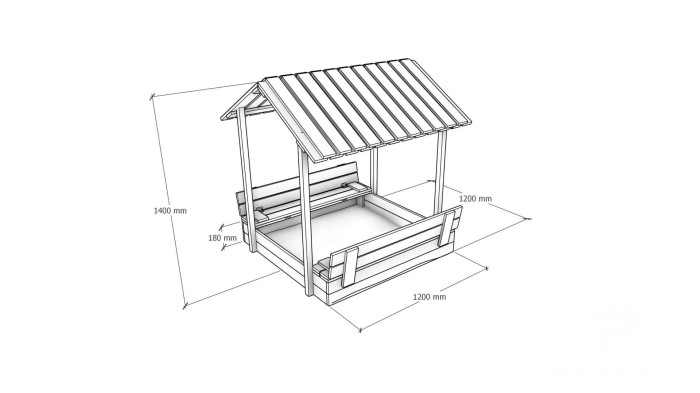Fedett kerti homokozó