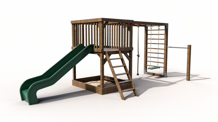 modern fa játszótér