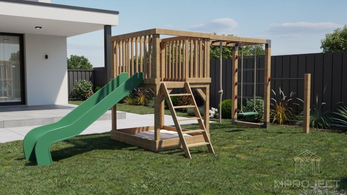 modern fa játszótér